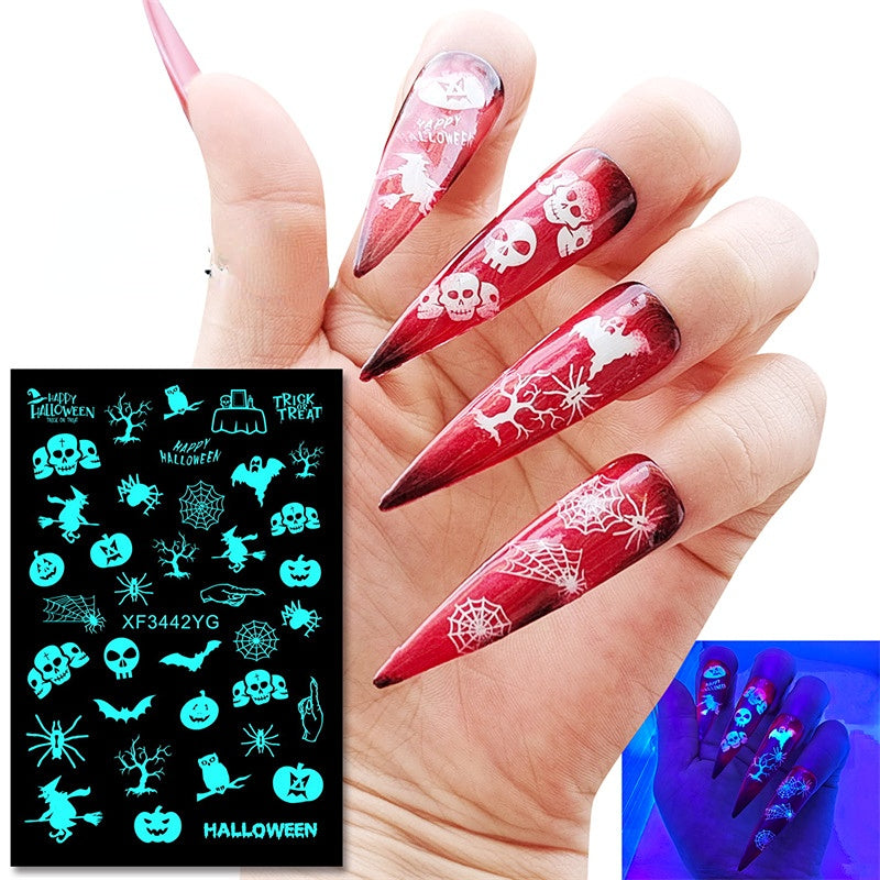 Wholesale Halloween Glow Nail Stickers Set of 12pcs